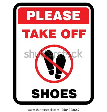 Please, take off shoes, sign vector
