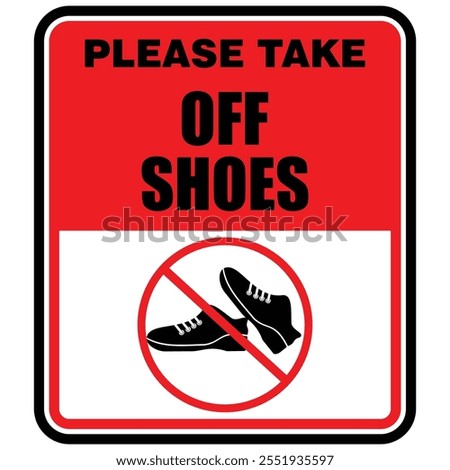 Please Take off Shoes, sticker vector