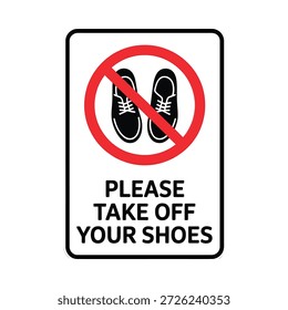 Bitte ziehen Sie Ihre Schuhe aus Zeichen keine Schuhe erlaubt