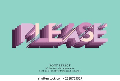 please text effect design. Typography please. Vector illustration.