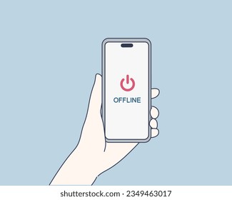 Please turn off the power. Hand drawn style vector design illustrations.