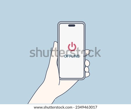 Please turn off the power. Hand drawn style vector design illustrations.