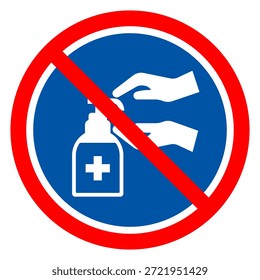 Por favor, use o símbolo de desinfetante de mão, ilustração de vetor, isolar no fundo branco Label.EPS10 