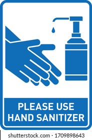 Please Use Hand Sanitizer Sign Vector