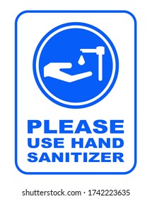 Please Use Hand Sanitizer Sign