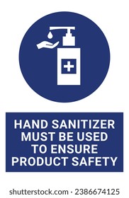 por favor utilice el vector de signos del sanitizador de mano
