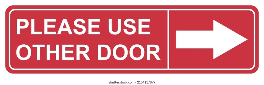 Please Use Other Door Graphic Icon Stock Vector (Royalty Free ...