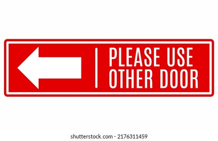 Please Use Other Door Graphic Iconnotice Stock Vector (Royalty Free ...