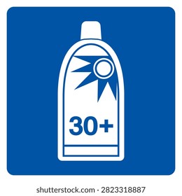 Please Use Sun Protection Symbol Sign, Vector Illustration, Isolate On White Background Label.EPS10