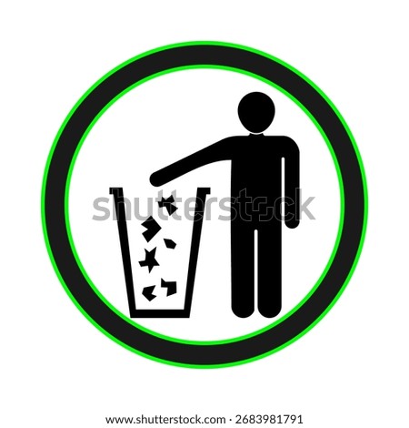 Please Use Trash Can, Proper Waste Disposal, Keep Area Clean, Recycle Here Symbol, Cleanliness is Recommended