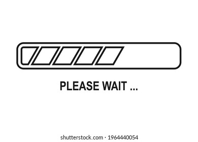 Please wait background with loading bar symbol in vector icon