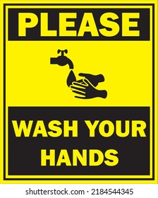 Please wash your hand sign - Shutterstock ID 2184544345