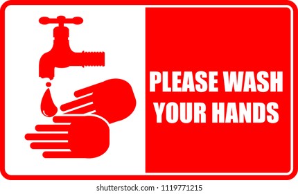 Please Wash Your Hand Sticker Stock Vector (Royalty Free) 1119771215