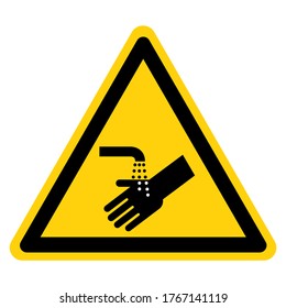 Please Wash Your Hand Symbol Sign,Vector Illustration, Isolated On White Background Label. EPS10