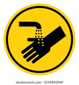 Please Wash Your Hand Symbol Sign, Vector Illustration, Isolate On White Background Label.EPS10