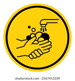 Please Wash Your Hand Symbol Sign, Vector Illustration, Isolate On White Background Label.EPS10