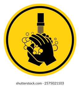 Please Wash Your Hand Symbol Sign, Vector Illustration, Isolate On White Background Label.EPS10