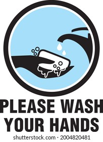 PLEASE WASH YOUR HAND VECTOR ILLUSTRATION