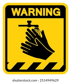 Please Wash Your Hand Warning Sign, Vector Illustration, Isolate On White Background Label.EPS10