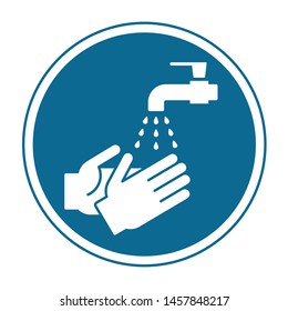 Please wash your hands circle sign, Vector design illustration