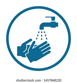 Please wash your hands circle sign, Vector design illustration
