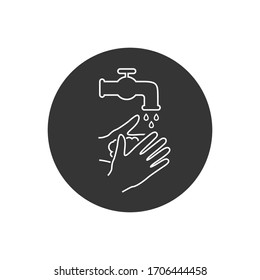 Please wash your hands icon line sign. Vector illustration