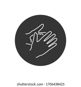 Please wash your hands line icon sign. Vector illustration