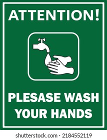 Please wash your hands sign vector