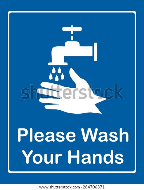 Please Wash Your Hands Sign Vector Stock Vector (Royalty Free) 284706371
