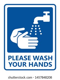 Please wash your hands square sign, Vector design illustration