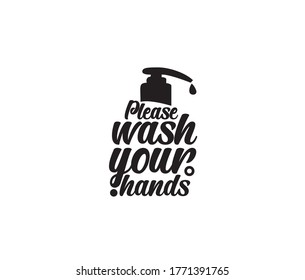 Please wash your hands symbol vector illustration. coronavirus awareness hand wash vector poster or banner design. Hand wash shape icon sticker. global hand washing day.
