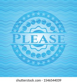 Please water wave representation style emblem. Vector Illustration. Detailed.