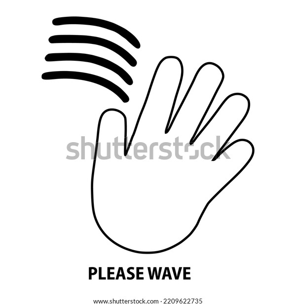 Please Wave Icon 2d Simple Flat Stock Vector (royalty Free) 2209622735 