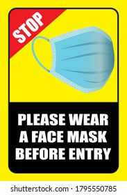 Please wear a face mask before entering