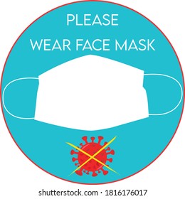 Please wear face mask caution 