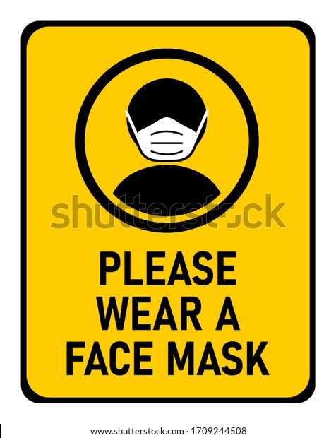 Please Wear Face Mask Instruction Icon Stock Vector (Royalty Free ...