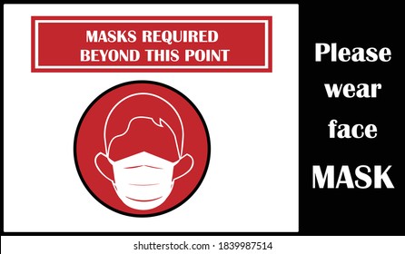 Por favor, usa máscara facial. El signo obligatorio para usar máscara. Usa el símbolo y el símbolo de la cubierta de la cara. Por favor, use máscara facial