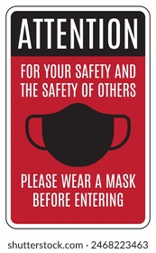 Please wear face mask sign