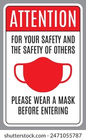 Please wear face mask sign