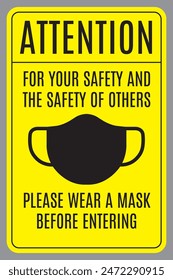 Please wear face mask sign