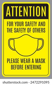 Please wear face mask sign