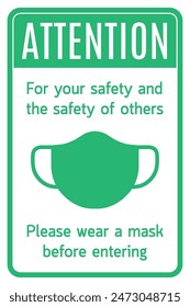 Please wear face mask sign