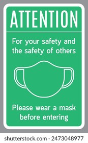 Please wear face mask sign