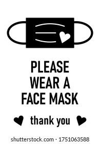 Please Wear Face Mask Thank You Stock Vector (Royalty Free) 1751063588 ...