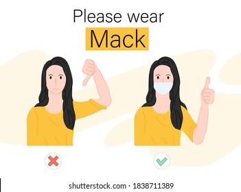 Por favor, use carteles de mack sobre la ilustración de los vectores de fondo blanco dibujos animados diseño plano estilo moderno 