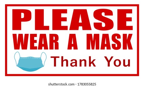 Please wear a mask business sign