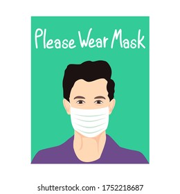 Por favor, use el vector de figura de máscara, tablero de signos de la máscara para el hospital, clínica, tienda y área pública, etc. 