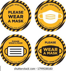 Please wear mask icon signage