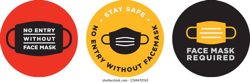 Please wear mask icon vector signage