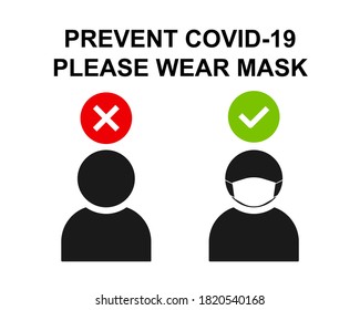 Please wear a mask icon. Vector illustration